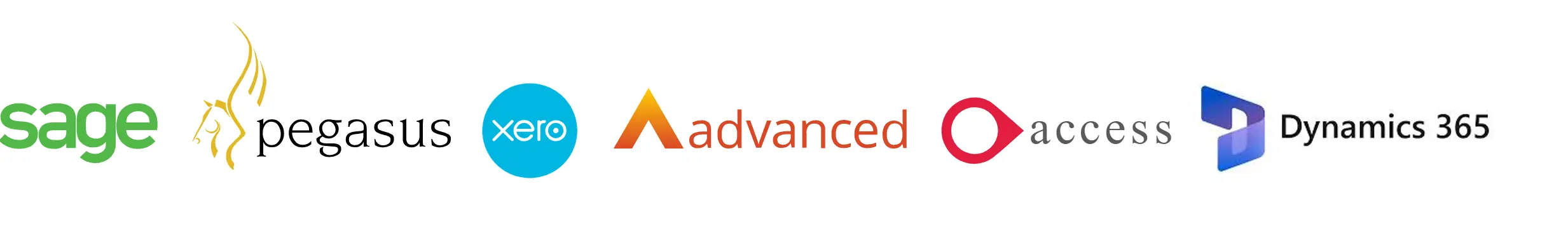 sage logo, pegasus logo, advance logo, access logo